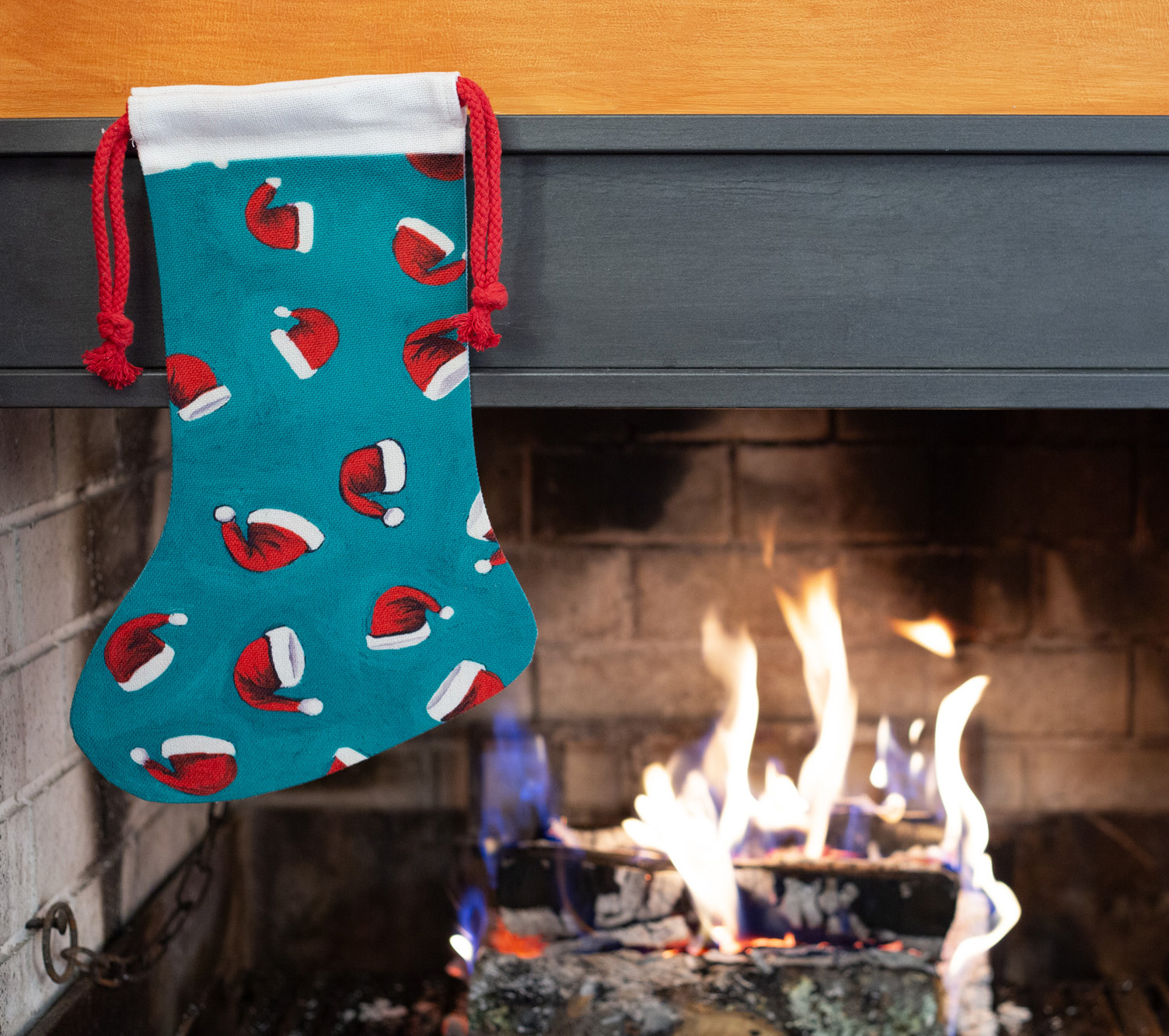 Calza natalizia Cappelli di Babbo Natale