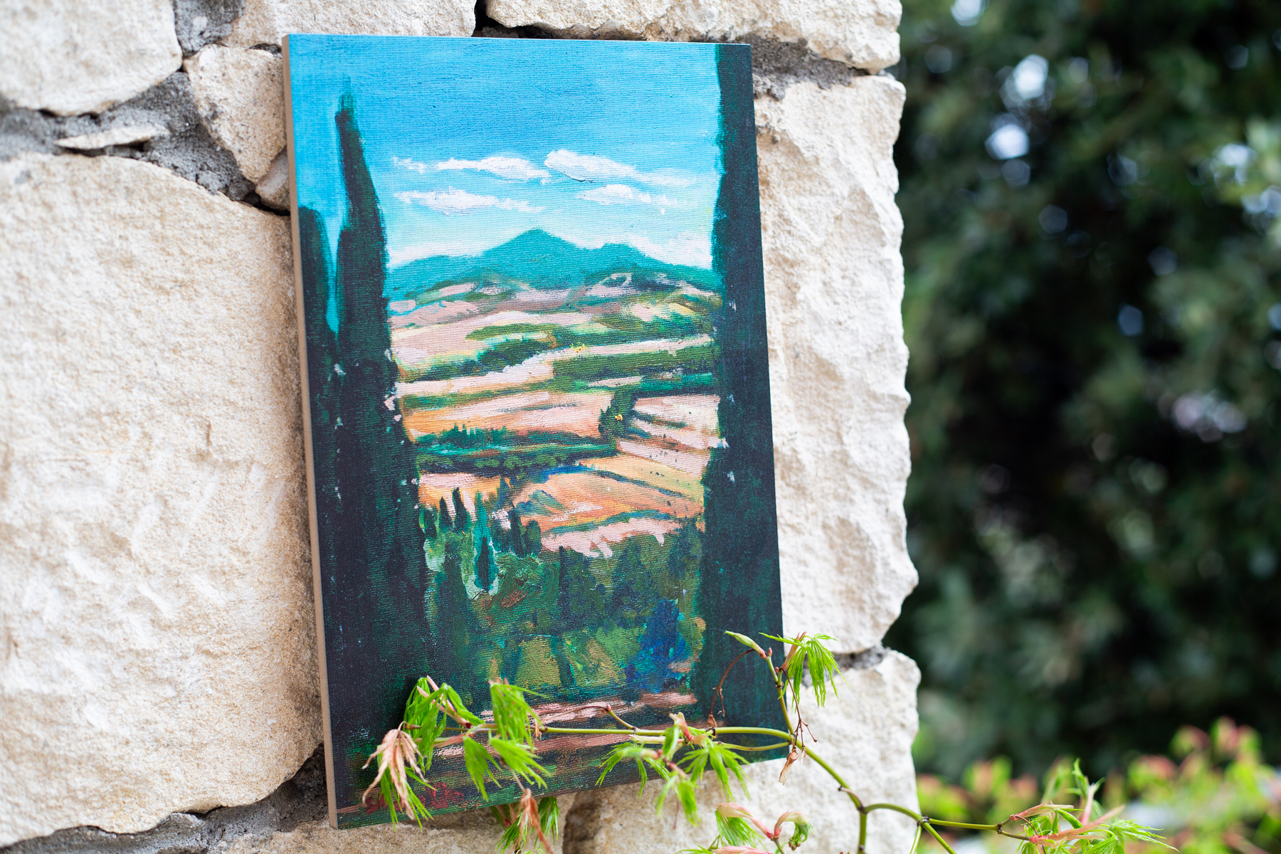 Stampa Su Legno Paesaggio Toscano