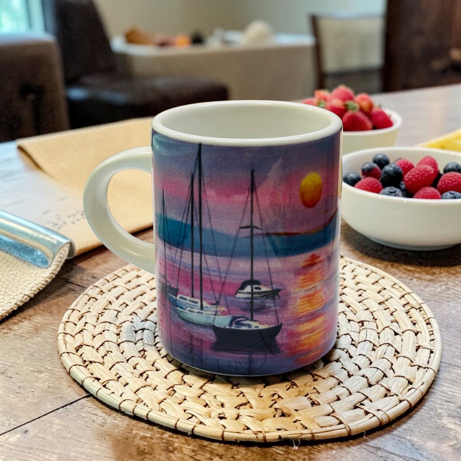 Tazzina Caffè Barche Al Tramonto