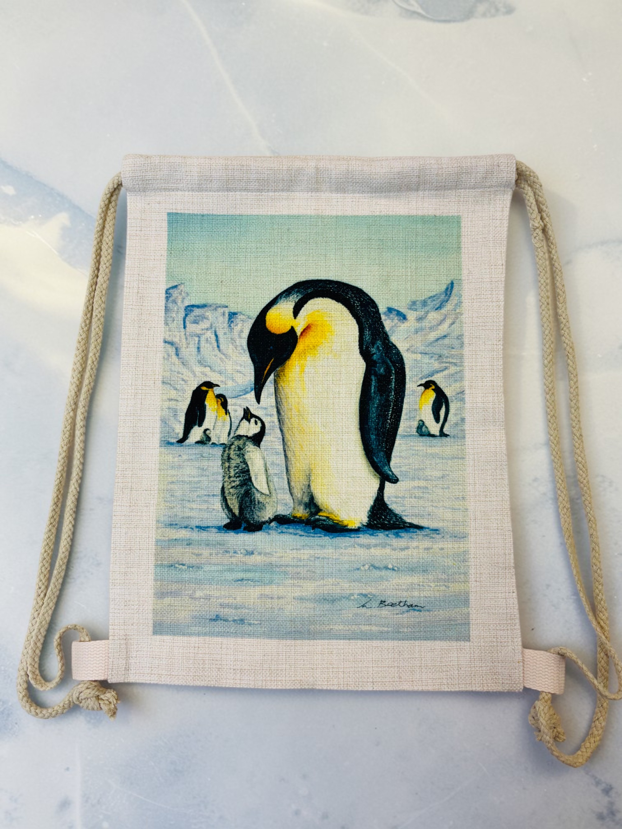 Zaino A Sacca Pinguino Con Il Suo Cucciolo 